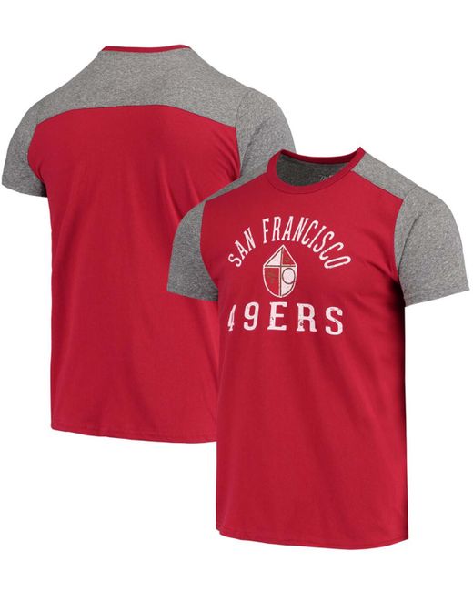 Majestic Scarlet Heathered San Francisco 49Ers Gridiron Classics Field Goal Slub T-shirt