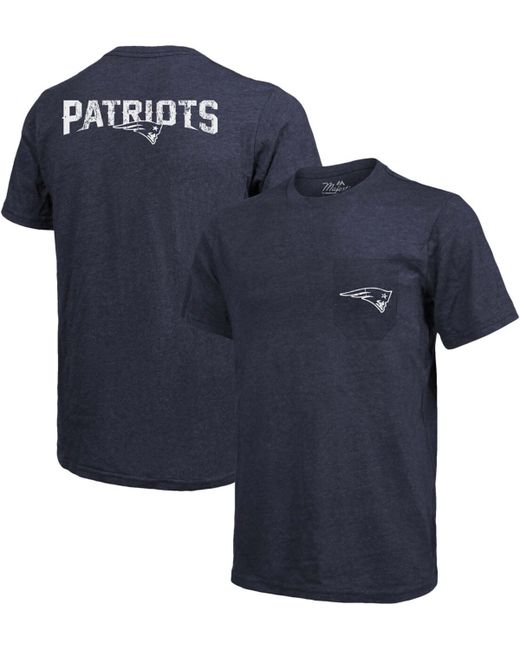 Majestic New England Patriots Tri-Blend Pocket T-shirt Heathered