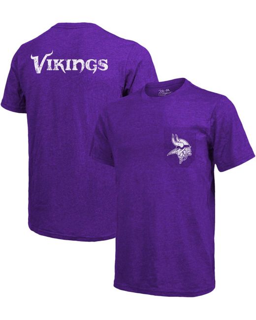 Majestic Minnesota Vikings Tri-Blend Pocket T-shirt Heathered