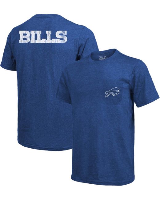 Majestic Buffalo Bills Tri-Blend Pocket T-shirt Royal
