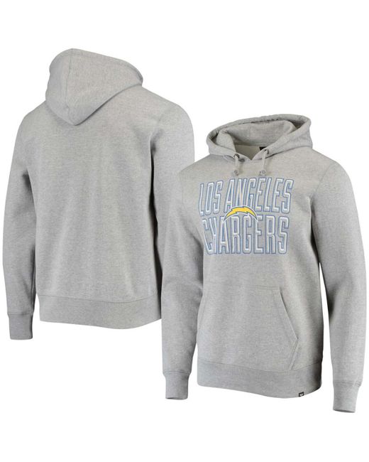 '47 Brand Heathered Los Angeles Chargers Bevel Pullover Hoodie