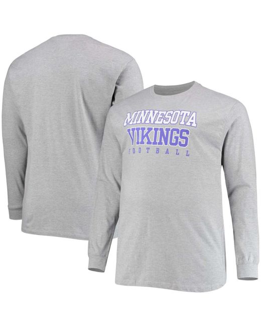 Fanatics Big and Tall Heathered Minnesota Vikings Practice Long Sleeve T-shirt
