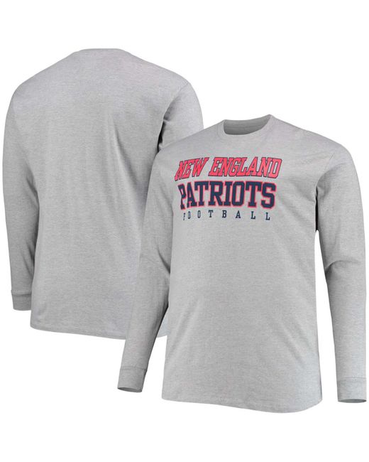 Fanatics Big and Tall Heathered New England Patriots Practice Long Sleeve T-shirt