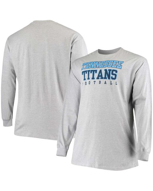 Fanatics Big and Tall Heathered Tennessee Titans Practice Long Sleeve T-shirt