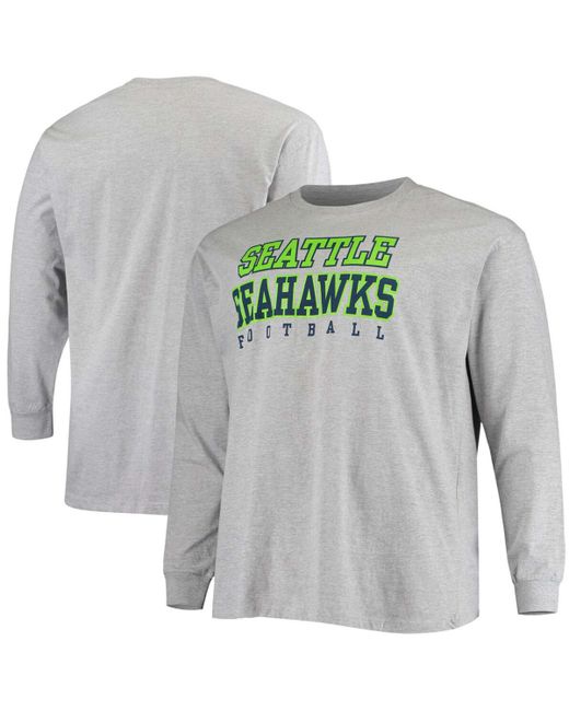Fanatics Big and Tall Heathered Seattle Seahawks Practice Long Sleeve T-shirt