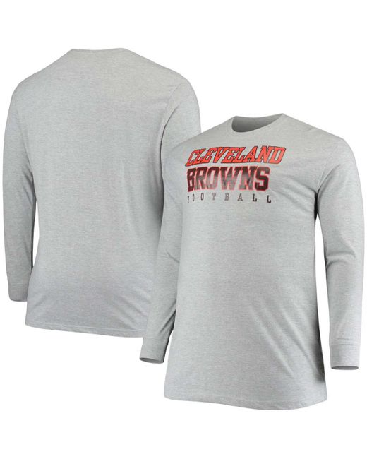 Fanatics Big and Tall Heathered Cleveland Browns Practice Long Sleeve T-shirt
