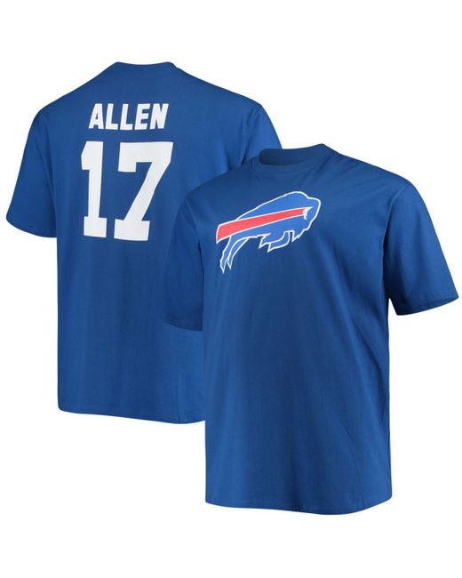 Fanatics Big and Tall Josh Allen Royal Buffalo Bills Player Name Number T-shirt