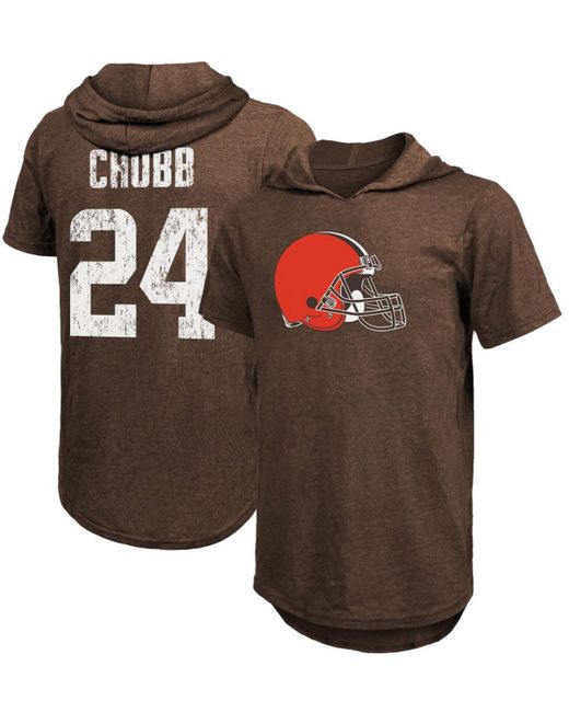 Fanatics Nick Chubb Cleveland Browns Player Name Number Tri-Blend Hoodie T-shirt