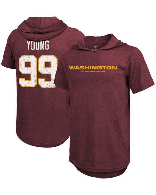 Fanatics Chase Young Washington Football Team Player Name Number Hoodie T-shirt