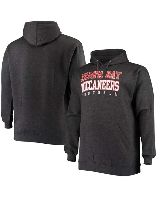 Fanatics Big and Tall Heathered Charcoal Tampa Bay Buccaneers Practice Pullover Hoodie