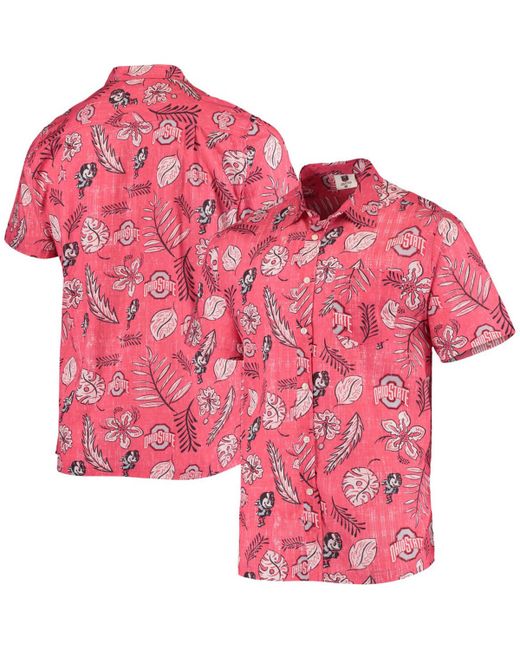 Wes & Willy Ohio State Buckeyes Vintage-Like Button-Up Shirt