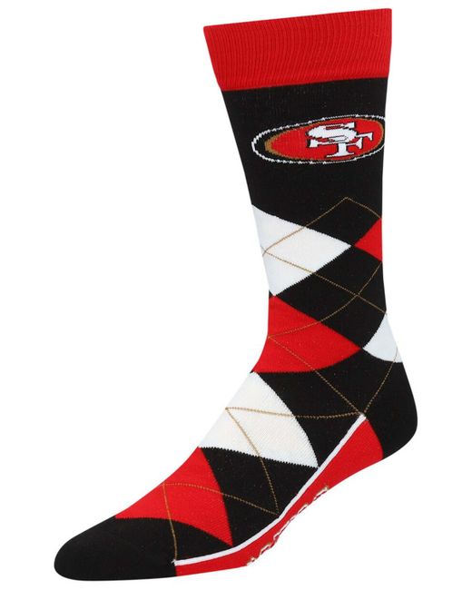 For Bare Feet and San Francisco 49Ers Logo Argyle Crew Socks