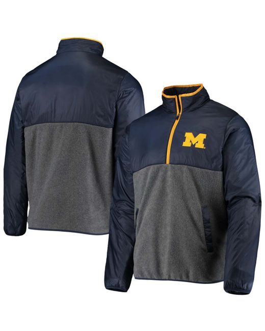 G-iii Sports By Carl Banks Navy Michigan Wolverines College Advanced Transitional Half-Zip Jacket