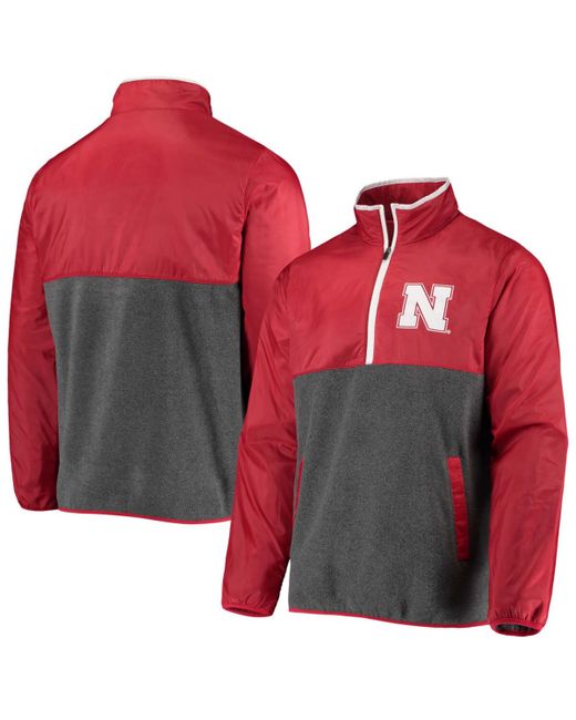 G-iii Sports By Carl Banks Scarlet Nebraska Huskers College Advanced Transitional Half-Zip Jacket