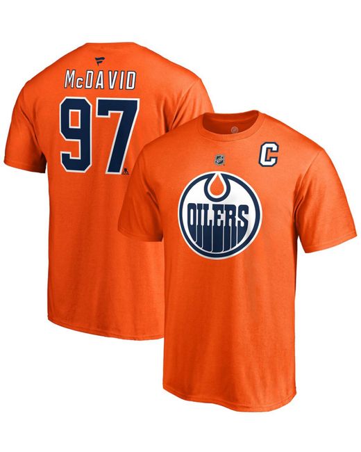 Fanatics Connor McDavid Edmonton Oilers Authentic Stack Name and Number T-shirt