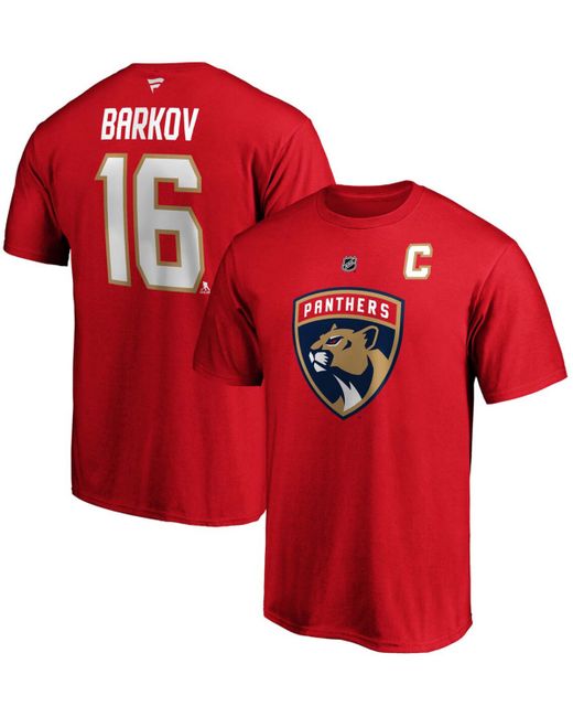 Fanatics Aleksander Barkov Florida Panthers Team Authentic Stack Name and Number T-shirt
