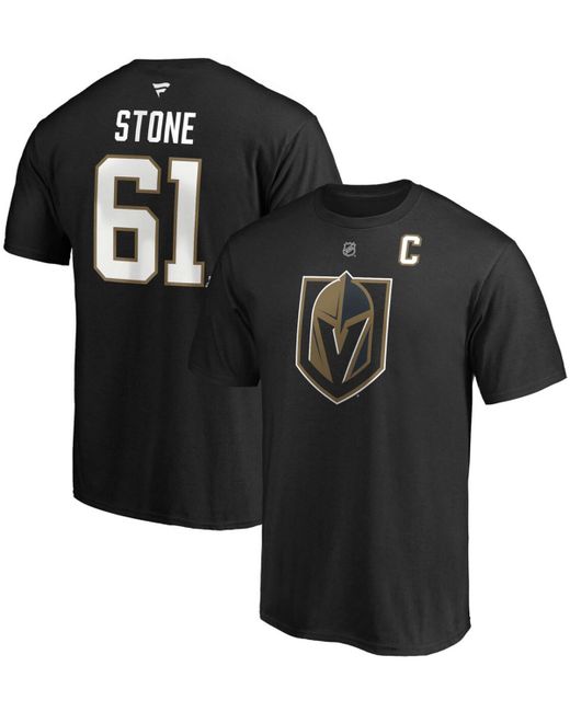 Fanatics Mark Stone Vegas Golden Knights Authentic Stack Player Name and Number Captain Patch T-shirt