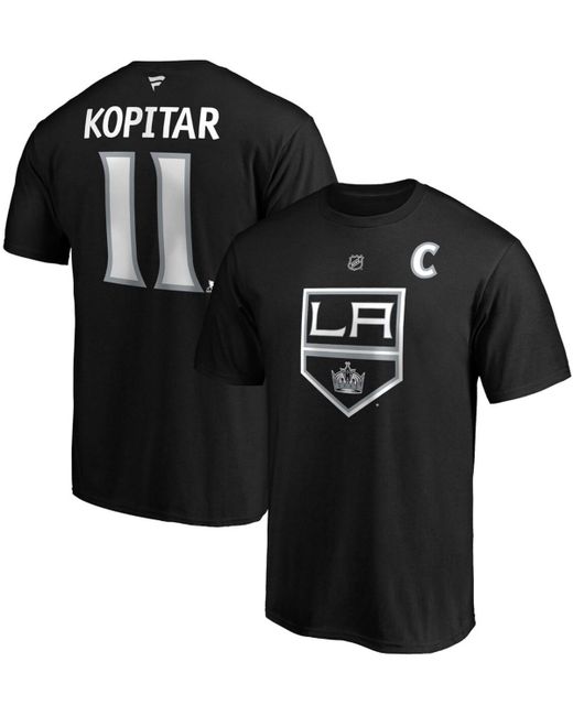 Fanatics Anze Kopitar Los Angeles Kings Team Authentic Stack Name and Number T-shirt