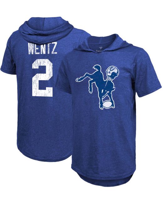 Fanatics Carson Wentz Royal Indianapolis Colts Player Name Number Hoodie T-shirt