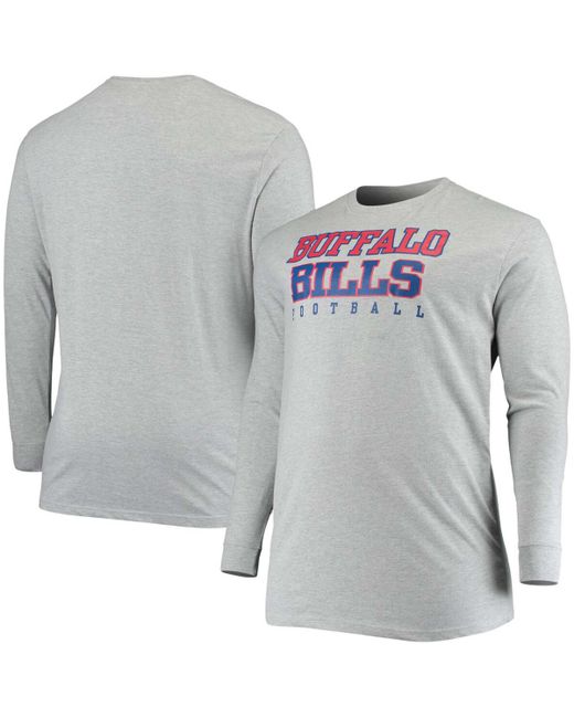 Fanatics Big and Tall Heathered Buffalo Bills Practice Long Sleeve T-shirt