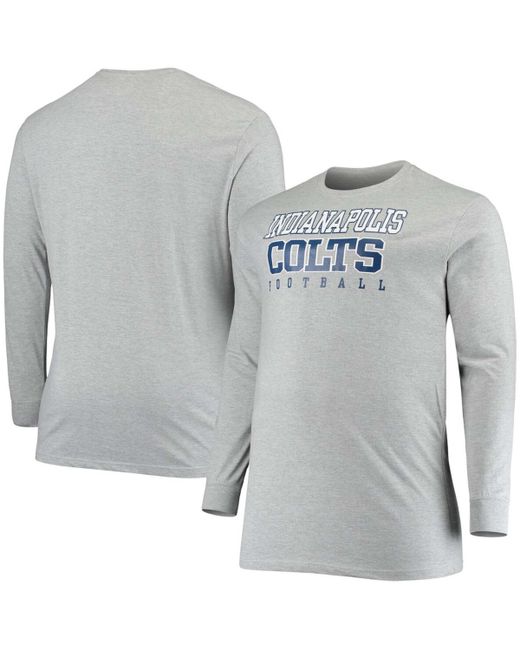 Fanatics Big and Tall Heathered Indianapolis Colts Practice Long Sleeve T-shirt
