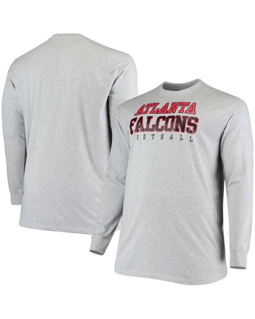 Fanatics Big and Tall Heathered Atlanta Falcons Practice Long Sleeve T-shirt