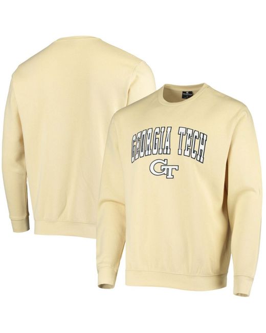 Colosseum Gold-Tone Georgia Tech Yellow Jackets Arch Logo Tackle Twill Pullover Sweatshirt
