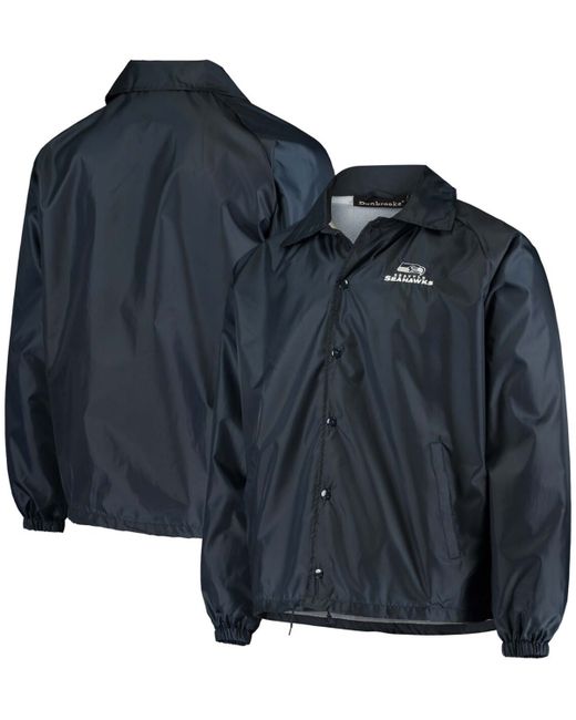Dunbrooke College Seattle Seahawks Coaches Classic Raglan Full-Snap Windbreaker Jacket