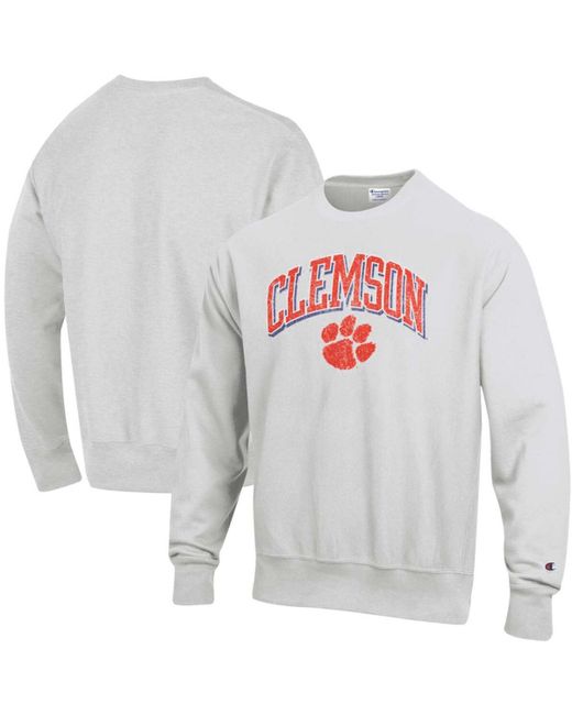Champion Clemson Tigers Arch Over Logo Reverse Weave Pullover Sweatshirt