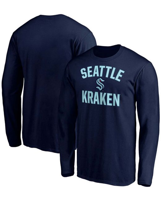 Fanatics Deep Sea Seattle Kraken Big and Tall Victory Arch Long Sleeve T-shirt