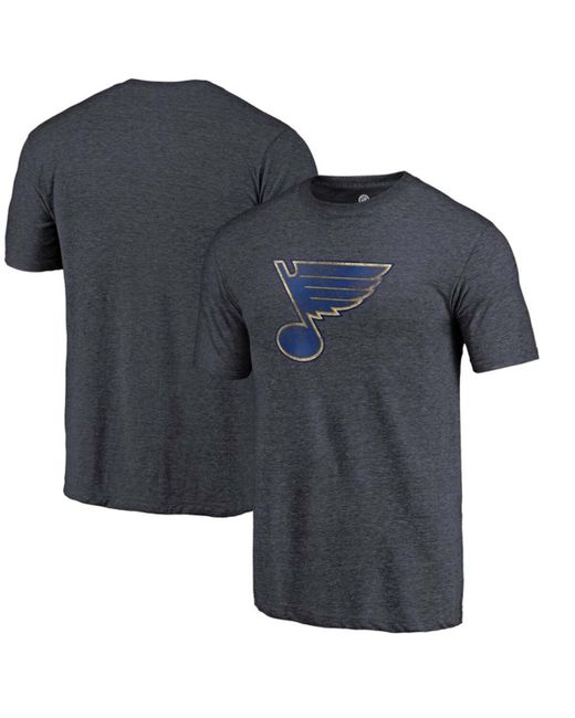 Fanatics Heathered Navy St. Louis Blues Primary Logo Tri-Blend T-shirt