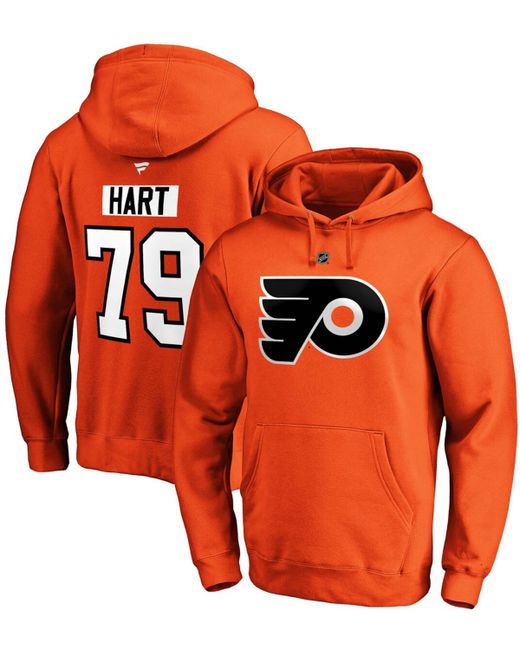 Fanatics Carter Hart Philadelphia Flyers Authentic Stack Player Name and Number Pullover Hoodie