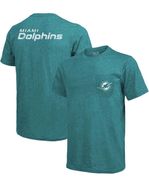 Majestic Miami Dolphins Tri-Blend Pocket T-shirt