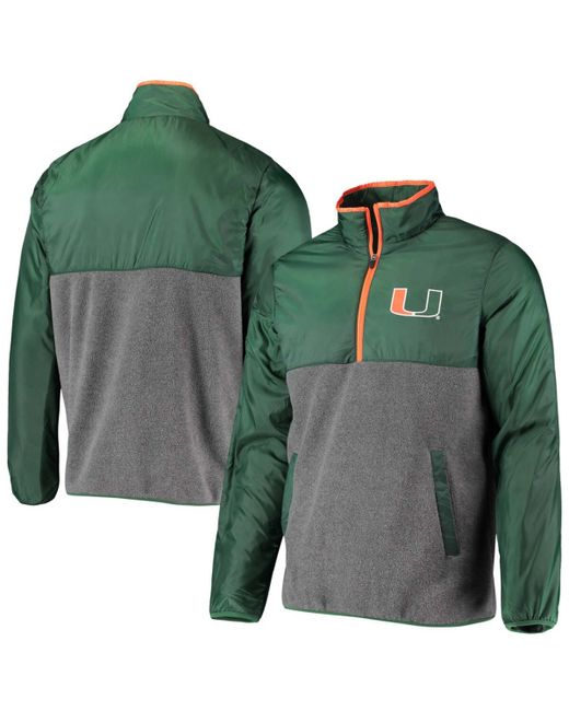 G-iii Sports By Carl Banks Green Miami Hurricanes College Advanced Transitional Half-Zip Jacket