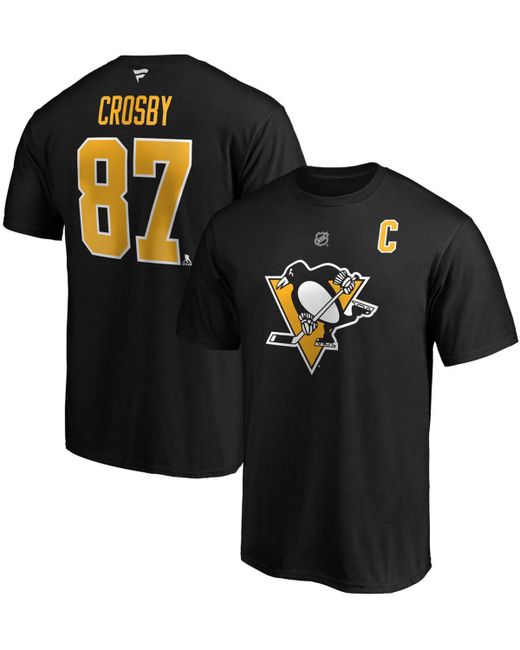 Fanatics Sidney Crosby Big and Tall Pittsburgh Penguins Team Authentic Stack Name Number T-shirt