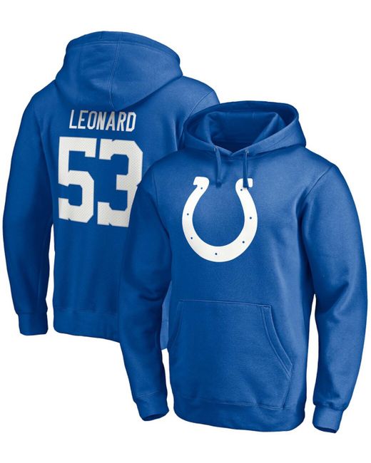 Fanatics Darius Leonard Indianapolis Colts Player Icon Name and Number Pullover Hoodie