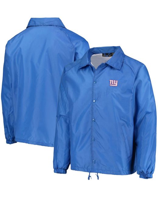 Dunbrooke Royal New York Giants Coaches Classic Raglan Full-Snap Windbreaker Jacket