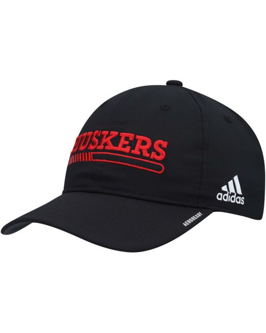 Adidas Nebraska Huskers 2021 Sideline Coach Logo Aeroready Slouch Adjustable Hat