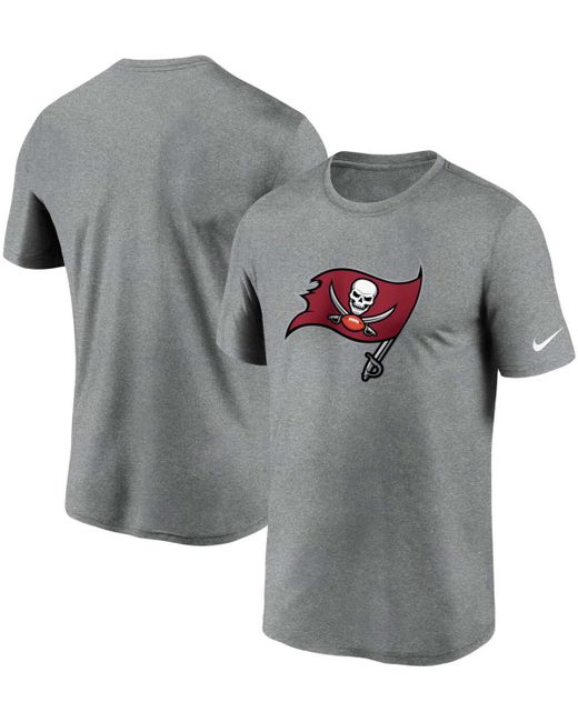 Nike Heathered Pewter Tampa Bay Buccaneers Logo Essential Legend Performance T-shirt