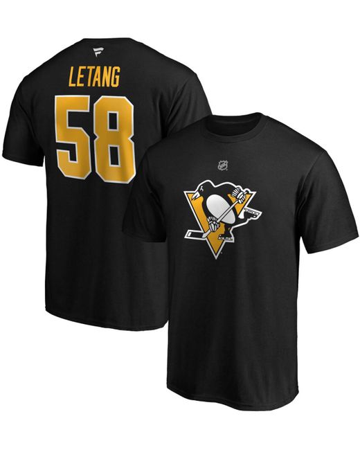 Fanatics Kris Letang Pittsburgh Penguins Team Authentic Stack Name and Number T-shirt