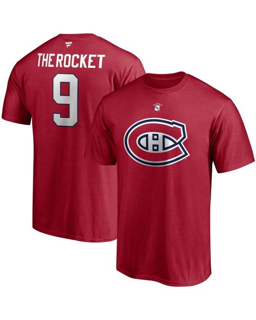 Fanatics Maurice Richard Montreal Canadiens Authentic Stack Retired Player Nickname Number T-shirt