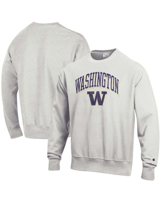 Champion Washington Huskies Arch Over Logo Reverse Weave Pullover Sweatshirt