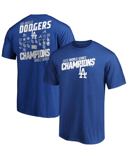 Fanatics Los Angeles Dodgers 2020 World Series Champions Milestone Schedule T-shirt
