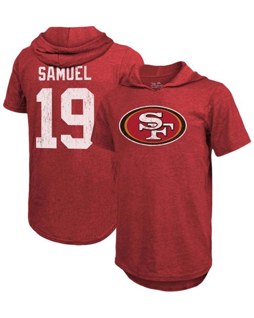 Fanatics Deebo Samuel San Francisco 49Ers Player Name Number Tri-Blend Hoodie T-shirt