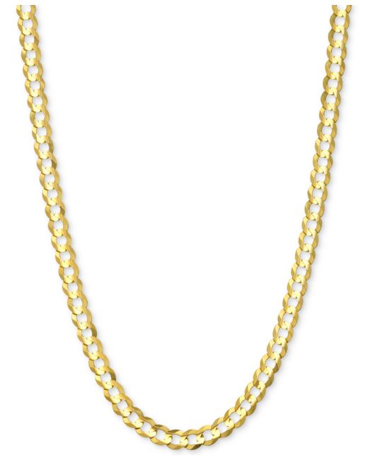 Italian Gold 20 Open Curb Link Chain Necklace 3-5/8mm in Solid 14k
