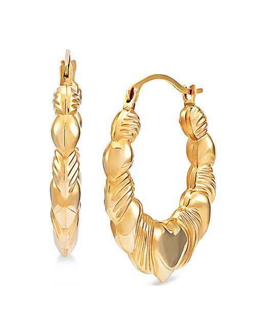 Macy's Swirl Heart Hoop Earrings in 14k