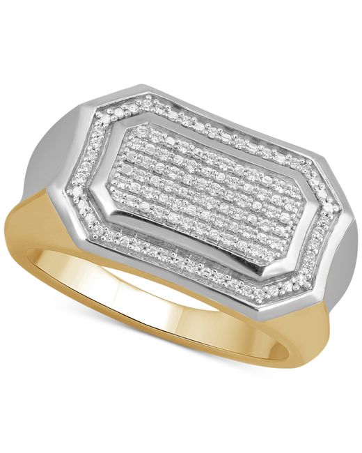 Macy's Diamond Pave Cluster Ring 1/5 ct. t.w. in Sterling 18k Gold-Plate
