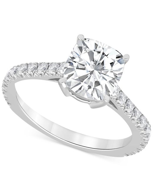 Badgley Mischka Lab Grown Diamond Cushion-Cut Engagement Ring 2-1/2 ct. t.w. in 14k