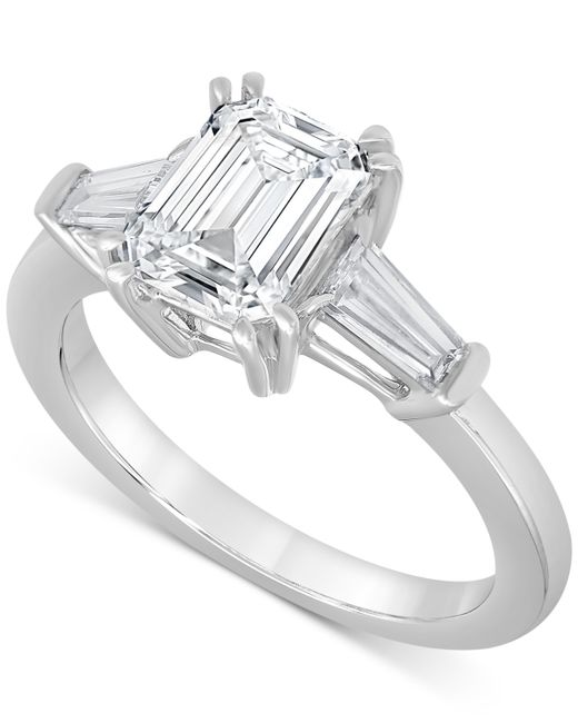Badgley Mischka Lab Grown Diamond Emerald-Cut Baguette Engagement Ring 2-1/2 ct. t.w. in 14k