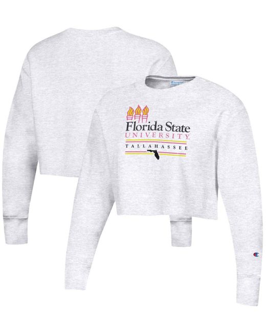 Champion Florida State Seminoles Beach Club Reverse Weave Cropped Pullover Sweatshirt